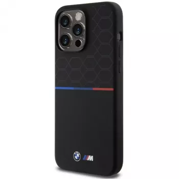 BMW M Silicone Pattern MagSafe Hard Case, iPhone 15 Pro Max 6,7 inch juoda