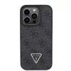 GUESS PU 4G Strass Triangle Metal Case + Strap, skirta iPhone 15 Pro, juoda
