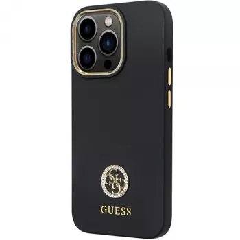 Guess GUHCP13LM4DGPK iPhone 13 Pro / 13 Hardcase Silicone Logo Strass 4G Black