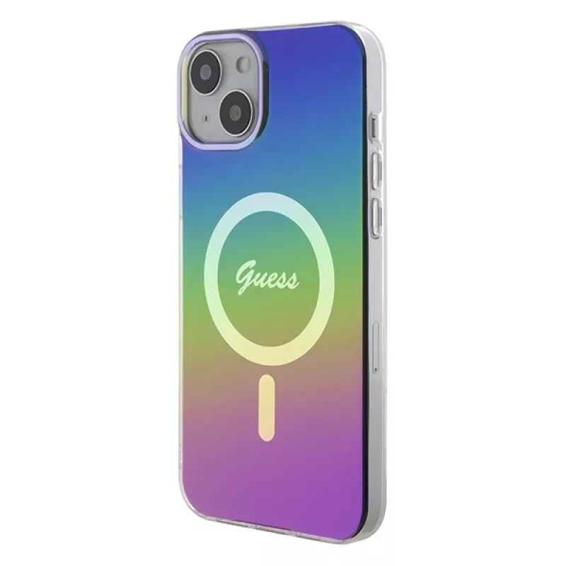 Guess IML Iridescent MagSafe Back Cover for Apple iPhone 15 Plus, Multi-color