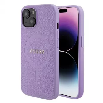 Guess GUHMP15MPSAHMCU Saffiano MagSafe Hard Case, iPhone 15 Plus / 14 Plus 6,7 inch - Violetinė