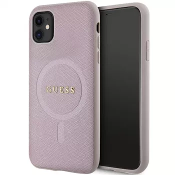 Guess GUHMN61PSAHMCP Hardcase Saffiano MagSafe for iPhone 11 / Xr 6.1 Pink