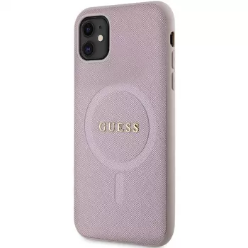 Guess GUHMN61PSAHMCP Hardcase Saffiano MagSafe for iPhone 11 / Xr 6.1 Pink