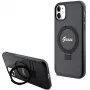 Guess GUHMN61HRSGSK iPhone 11 / XR 6.1 Black Hardcase Ring Stand Script Glitter MagSafe