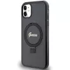 Guess GUHMN61HRSGSK iPhone 11 / XR 6.1 Black Hardcase Ring Stand Script Glitter MagSafe