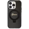 Guess GUHMP13XHRSGSK iPhone 13 Pro Max 6,7 inch Black Hardcase Ring Stand Script Glitter MagSafe