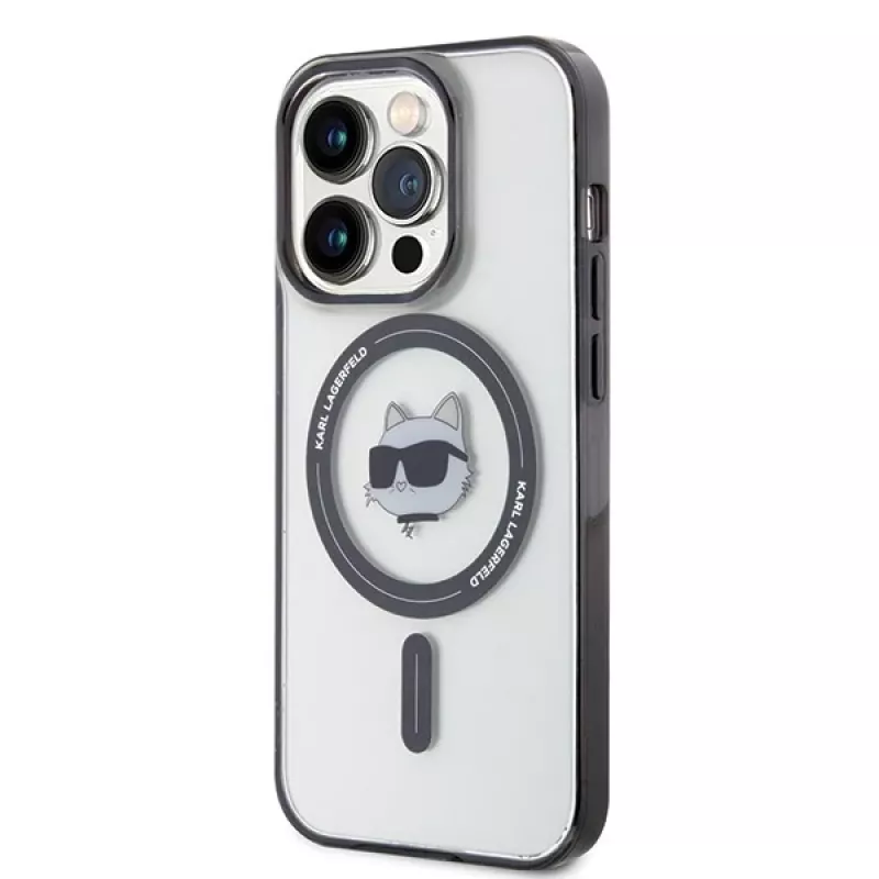 Karl Lagerfeld KLHMP15LHCHNOTK iPhone 15 Pro 6,1 inch Transparent Hard Case IML Choupette Head MagSafe