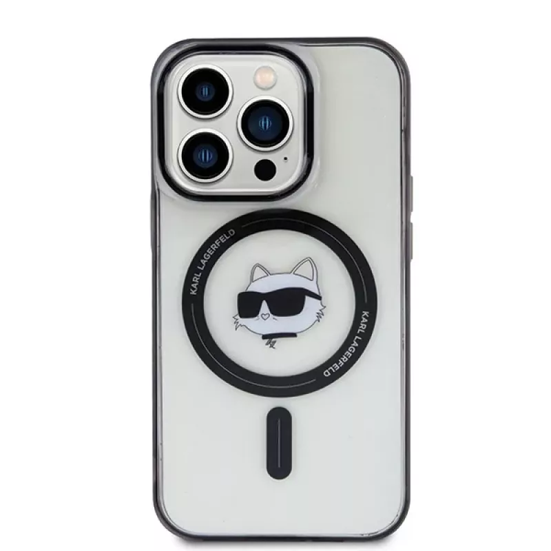 Karl Lagerfeld KLHMP15LHCHNOTK iPhone 15 Pro 6,1 inch Transparent Hard Case IML Choupette Head MagSafe