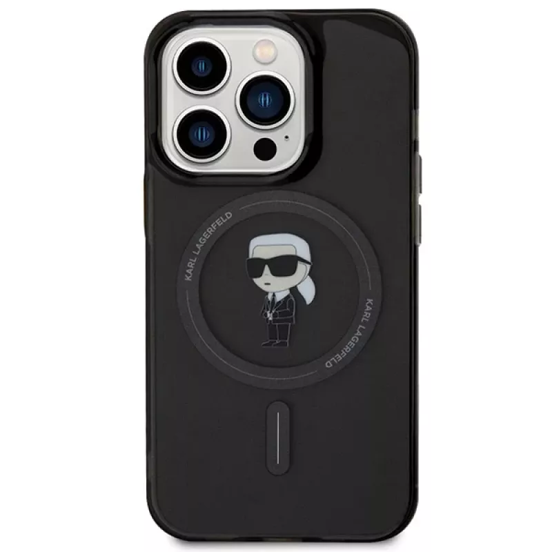 Karl Lagerfeld Ikonik MagSafe Hardcase, skirta iPhone 14 Pro 6,1 inch juoda