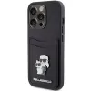 Karl Lagerfeld KLHCP15LSAPKCNPK iPhone 15 Pro 6.1 Black Hardcase Saffiano Cardslot Karl & Choupette Metal Pin
