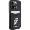 Karl Lagerfeld KLHCP15LSAPKCNPK iPhone 15 Pro 6.1 Black Hardcase Saffiano Cardslot Karl & Choupette Metal Pin