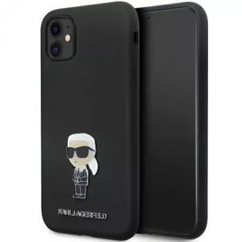 Karl Lagerfeld Ikonik Metal Pin Silicone Case for Apple iPhone 11 / iPhone XR 6,1 inch Black
