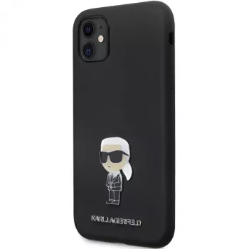 Karl Lagerfeld Ikonik Metal Pin Silicone Case for Apple iPhone 11 / iPhone XR 6,1 inch Black