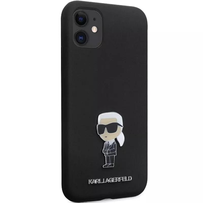 Karl Lagerfeld Ikonik Metal Pin Silicone Case for Apple iPhone 11 / iPhone XR 6,1 inch Black