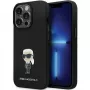 Karl Lagerfeld KLHCP13LSMHKNPK Ikonik Metal Pin Silicone Case for iPhone 13 Pro / 13 6.1, Black