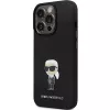 Karl Lagerfeld KLHCP13LSMHKNPK Ikonik Metal Pin Silicone Case for iPhone 13 Pro / 13 6.1, Black