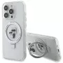 Karl Lagerfeld KLHMP13XHMRSKCH Hardcase Ring Stand, skirta iPhone 13 Pro Max 6.7, balta, Karl & Choupette MagSafe