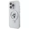 Karl Lagerfeld KLHMP15XHMRSKCH Hardcase Ring Stand for iPhone 15 Pro Max 6,7 inch White MagSafe Karl & Choupette