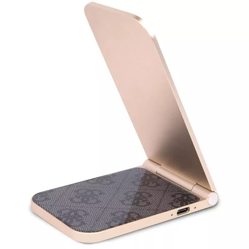 Guess Sulankstomas 2-in-1 belaidis įkroviklis GUDCFAL4PEGK 15W Juodas 4G raštas MagSafe