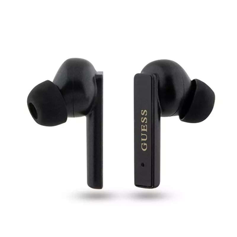 Guess Printed Logo True Wireless Stereo Bluetooth Earbuds su Įkrovimo Dėklu (Juoda)