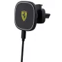 Ferrari 15W belaidis indukcinis automobilinis laikiklis FECHMGLK su įkrovimu, ventiliacijos grotelėms, juodas, MagSafe