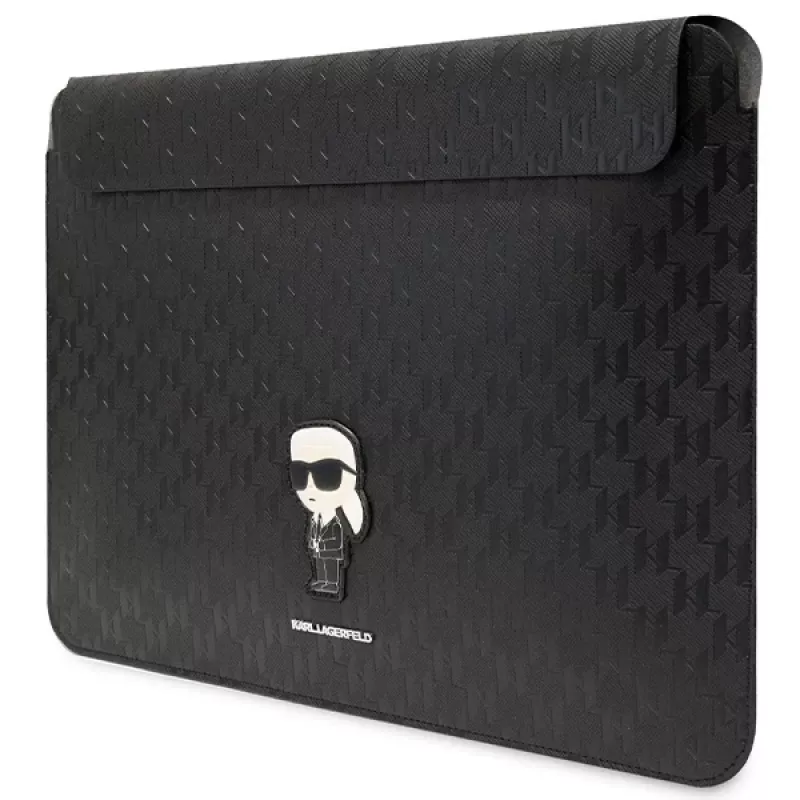 Karl Lagerfeld Sleeve KLCS16SAKHPKK 16 inch Black Saffiano Monogram Ikonik Laptop Sleeve