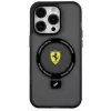 Ferrari FEHMP15SUSCAK iPhone 15 / 14 / 13 6,1 inch Juodas Kietas Dėklas su Žiediniu Stovu 2023 Kolekcija MagSafe