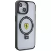 Ferrari FEHMP15SUSCAK iPhone 15 / 14 / 13 6,1 inch Juodas Kietas Dėklas su Žiediniu Stovu 2023 Kolekcija MagSafe