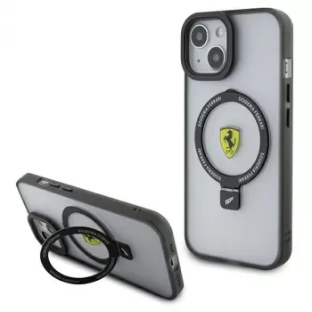 Ferrari FEHMP15MUSCAH iPhone 15 Plus / 14 Plus 6,7 inch Transparent Hard Case with Ring Stand, MagSafe, 2023 Collection