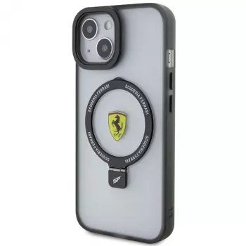 Ferrari FEHMP15MUSCAH iPhone 15 Plus / 14 Plus 6,7 inch Transparent Hard Case with Ring Stand, MagSafe, 2023 Collection
