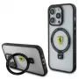 Ferrari FEHMP15LUSCAH iPhone 15 Pro 6,1 inch Skaidrus Kietas Dėklas su Žiediniu Stovu, MagSafe Suderinamas, 2023 Kolekcija