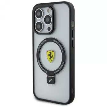 Ferrari FEHMP15LUSCAH iPhone 15 Pro 6,1 inch Skaidrus Kietas Dėklas su Žiediniu Stovu, MagSafe Suderinamas, 2023 Kolekcija