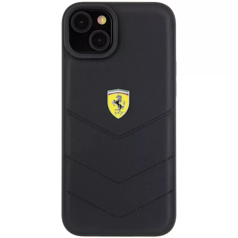 Ferrari FEHCP15MRDUK iPhone 15 Plus / 14 Plus 6,7 inch Black Hardcase Quilted Metal Logo