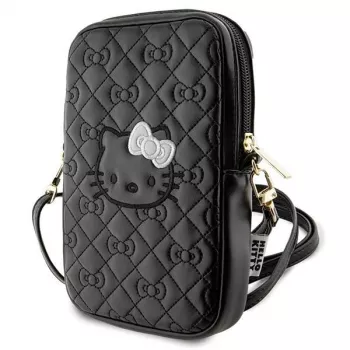 Hello Kitty Quilted Bows Strap - Crossbody Phone Bag (Juoda)