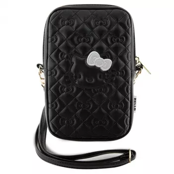 Hello Kitty Quilted Bows Strap - Crossbody Phone Bag (Juoda)