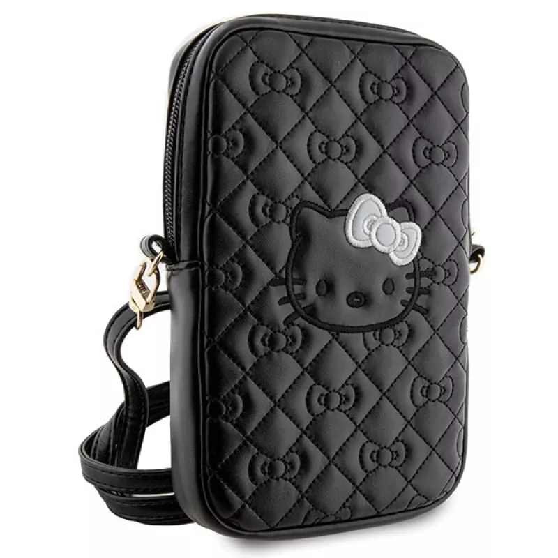 Hello Kitty Quilted Bows Strap - Crossbody Phone Bag (Juoda)