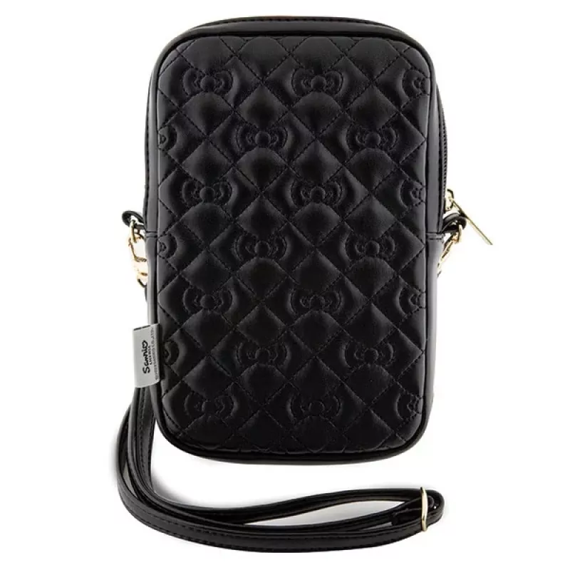 Hello Kitty Quilted Bows Strap - Crossbody Phone Bag (Juoda)