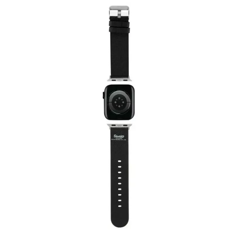 Hello Kitty HKAWMPSAPSK Apple Watch Strap 38/40/41mm Black Silicone Heads & Bows Pattern