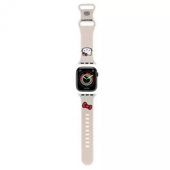 Hello Kitty HKAWMSCHBLE Silikoninis dirželis, skirtas Apple Watch 38/40/41 mm - smėlio spalvos
