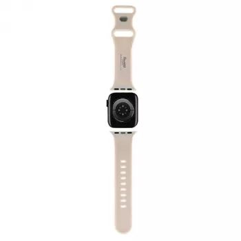 Hello Kitty HKAWMSCHBLE Silikoninis dirželis, skirtas Apple Watch 38/40/41 mm - smėlio spalvos