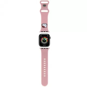 Hello Kitty HKAWMSCHBLP Silikono dirželis Apple Watch 38/40/41mm rožinis