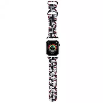 Hello Kitty HKAWMSDIESK Apple Watch Strap 38/40/41mm Black Silicone Heads & Stripes