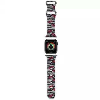 Hello Kitty HKAWMSDIEZK Silikoninis dirželis Apple Watch 38/40/41mm juodas su lankeliais ir juostelėmis