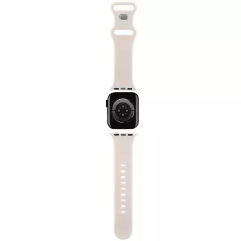 Hello Kitty HKAWMSDGPTE Apple Watch Strap 38/40/41mm Beige Silicone Graffiti Tags