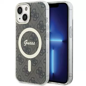 Guess GUHMP15MH4STW Hardcase IML MagSafe, iPhone 15 Plus / 14 Plus 6,7 inch Brown