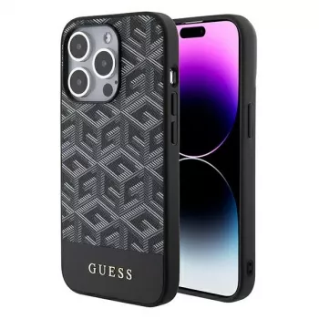 Guess GUHMP15XHGCFSEK iPhone 15 Pro Max 6.7 Black Hardcase GCube Stripes MagSafe