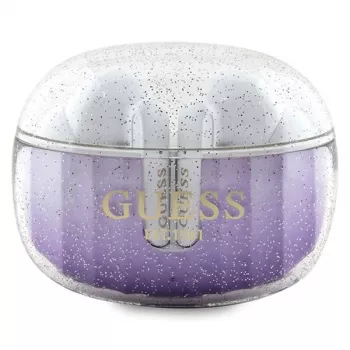 „Guess Glitter Gradient“ belaidės ausinės su įkrovimo dėklu (violetinė)
