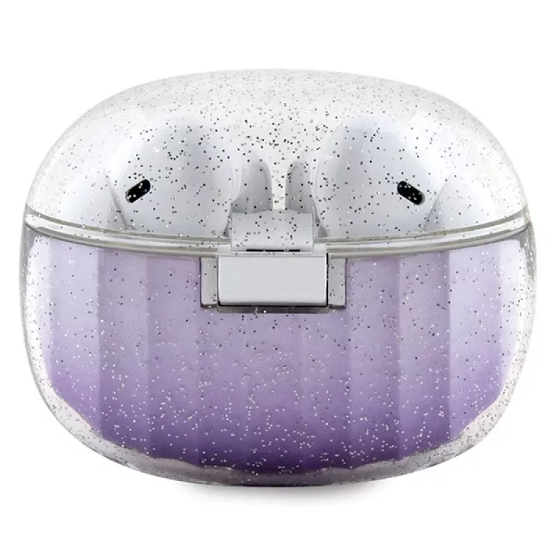 „Guess Glitter Gradient“ belaidės ausinės su įkrovimo dėklu (violetinė)