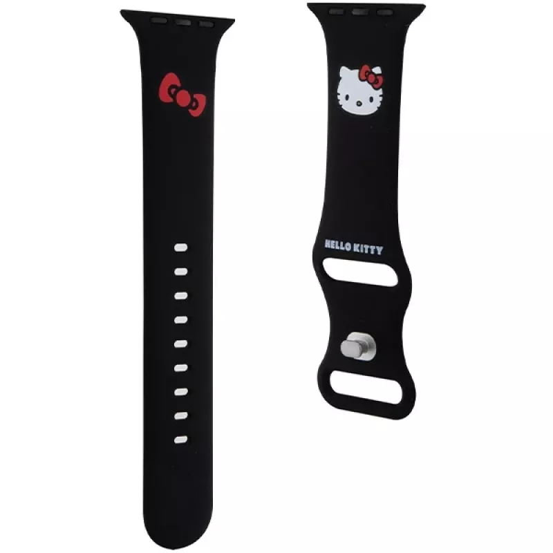 Hello Kitty HKAWLSCHBLK Silikono dirželis Apple Watch 42/44/45/49mm juodas