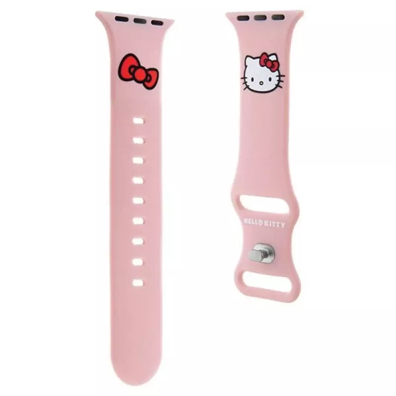 Hello Kitty HKAWLSCHBLP Silikoninis dirželis Apple Watch 42/44/45/49mm Rožinis
